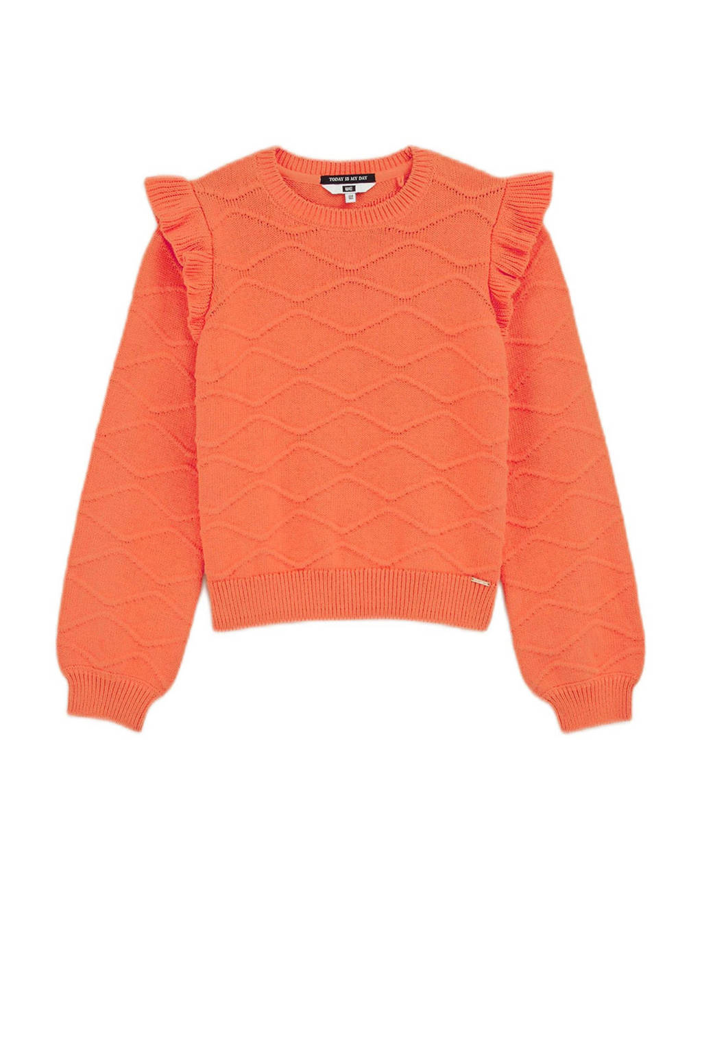 WE Fashion gebreide trui oranje