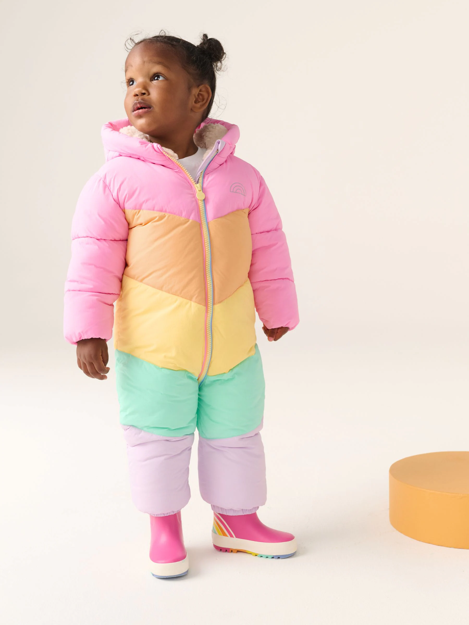 Little Bird by Jools Oliver regenbestendig sneeuwpak met pastelkleurige regenboogvlakken