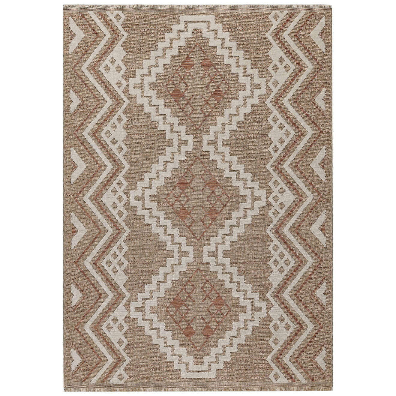 Nazar Rugs Tapis aspect jute TULUM 9054 intérieur & extérieur terra - 60x90 cm