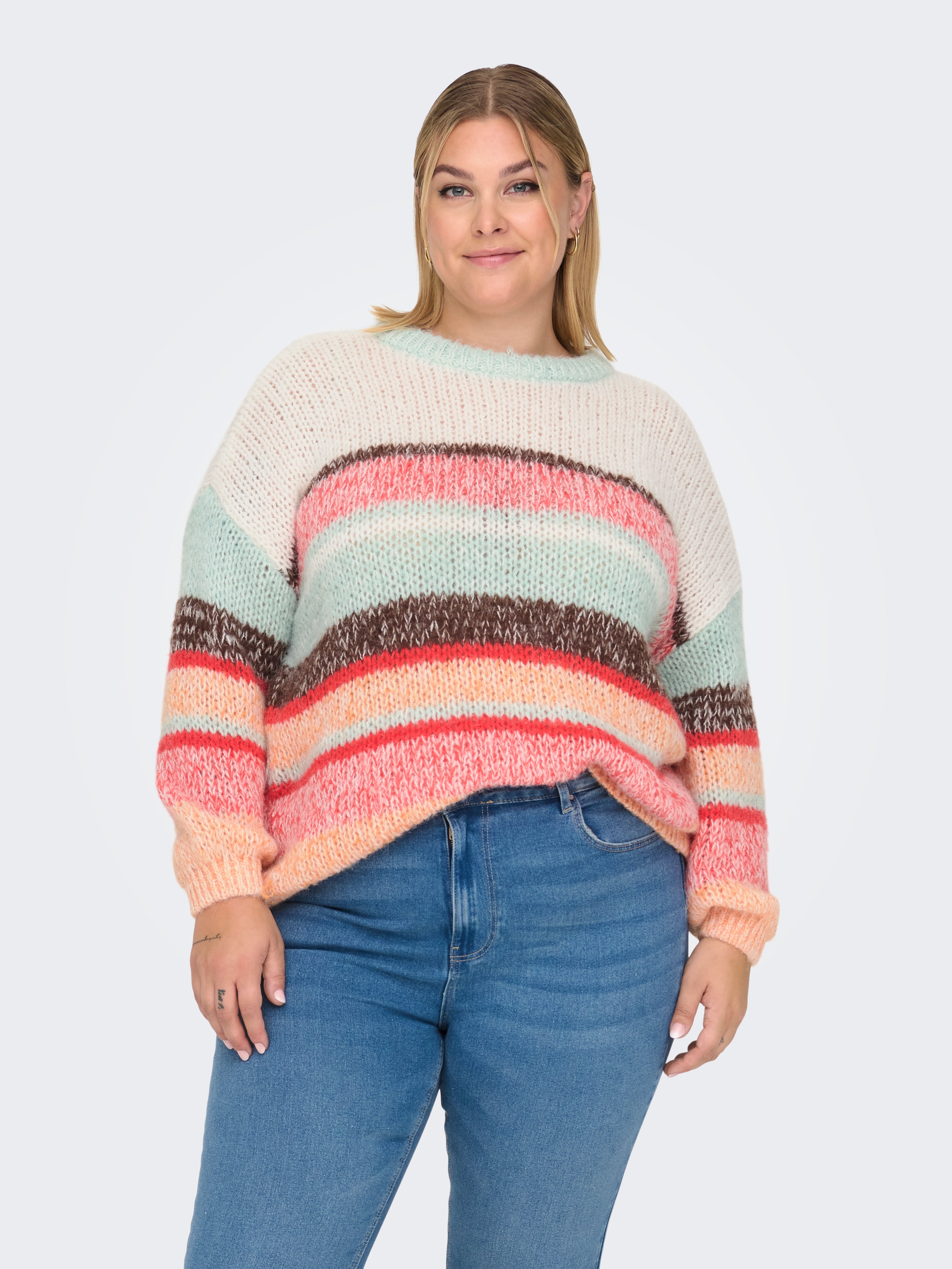 CARALYSSA Strickpullover Aqua Gray