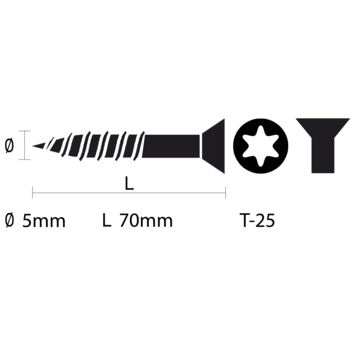 KARWEI unischroef platkop verzinkt 5x70 mm (15 stuks)
