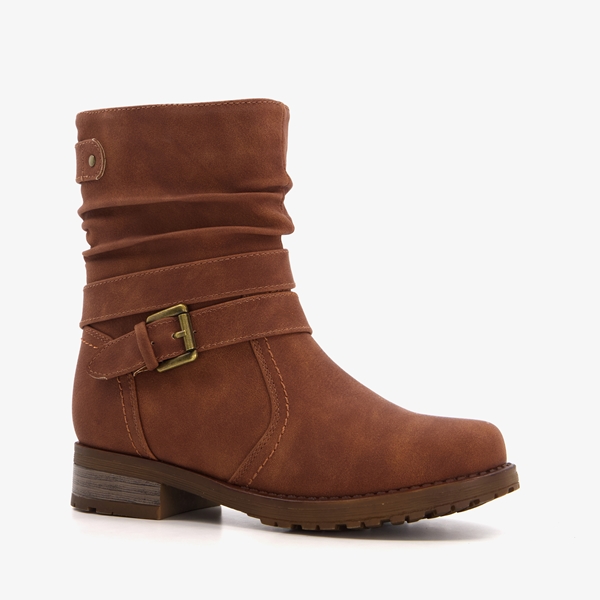 Blue Box meisjes enkellaarsjes met rits cognac