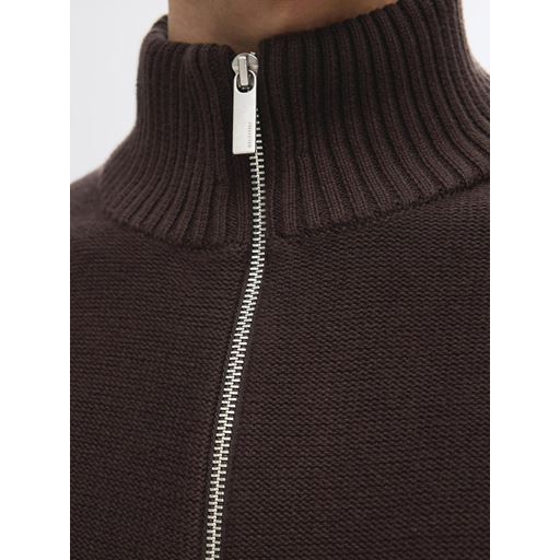 Selected Homme Axel Hlaf Zip Striktrøje, Chocolate Torte, S