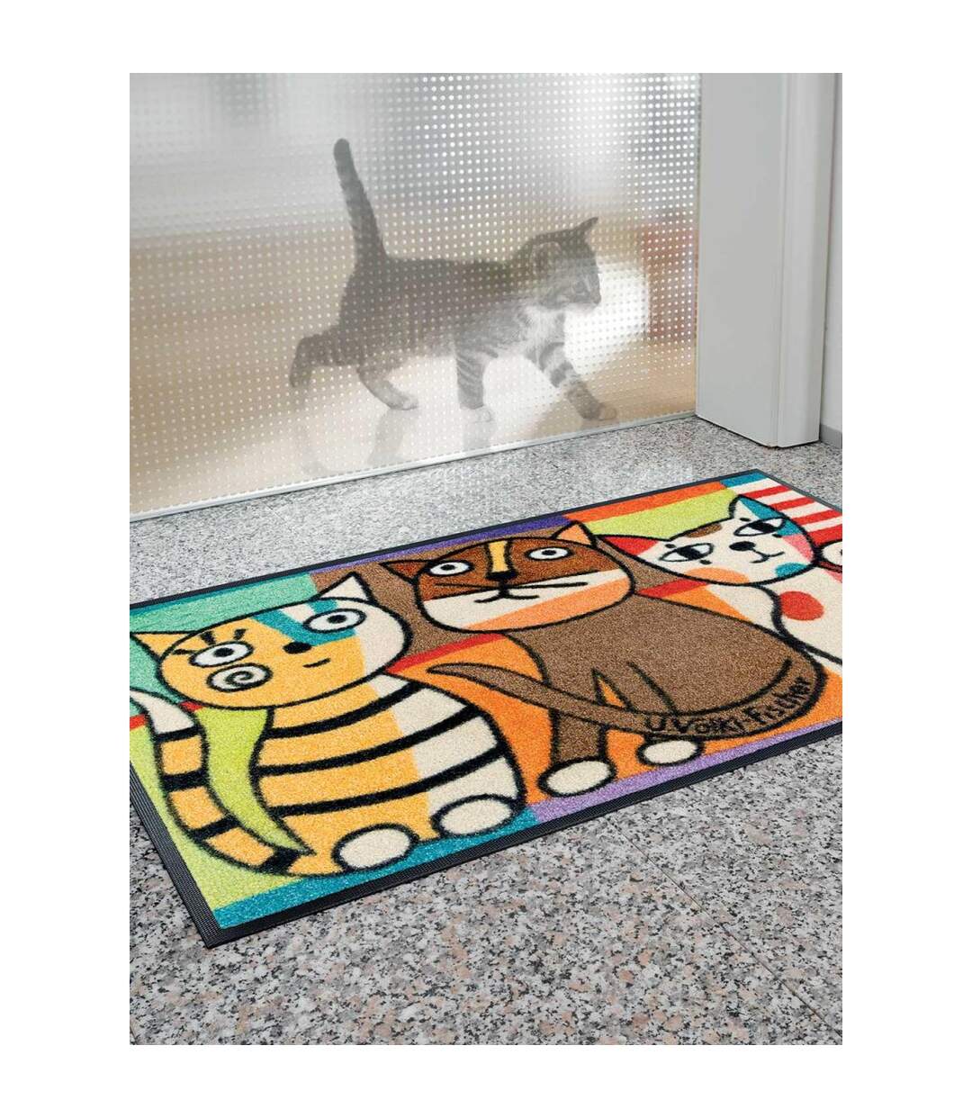 Paillasson MIEZENTREFFEN TX Multicolore 50x75 OEKO TEX Fait en Europe