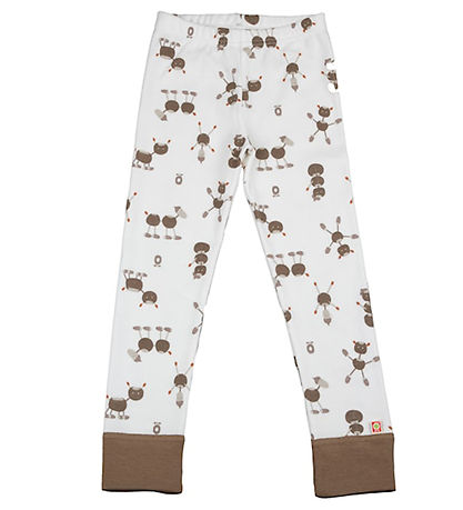 Katvig Leggings - Off White m. Kastanienfiguren