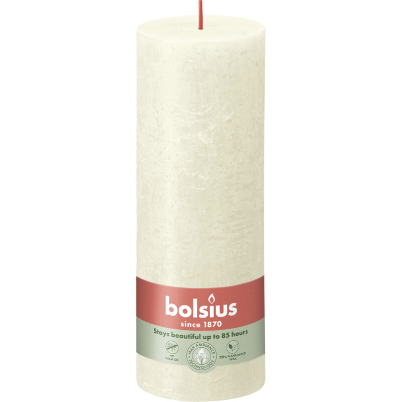 Bolsius Rustieke kaars ivoor 19cm