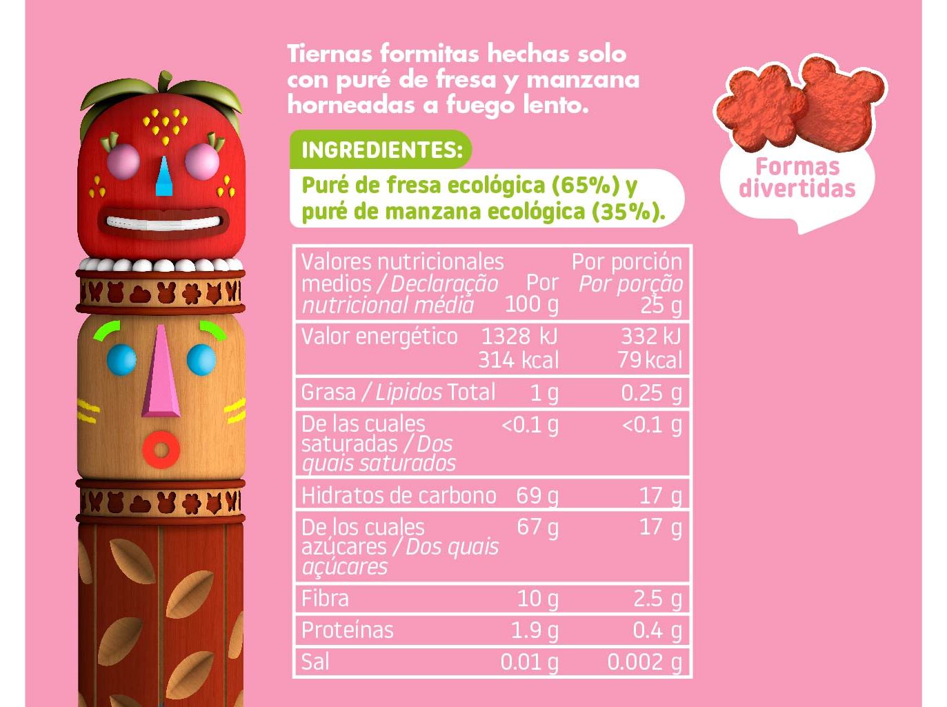 SNACK FRUTA SMILEAT MAÇÃ E MORANGO BIO 25G