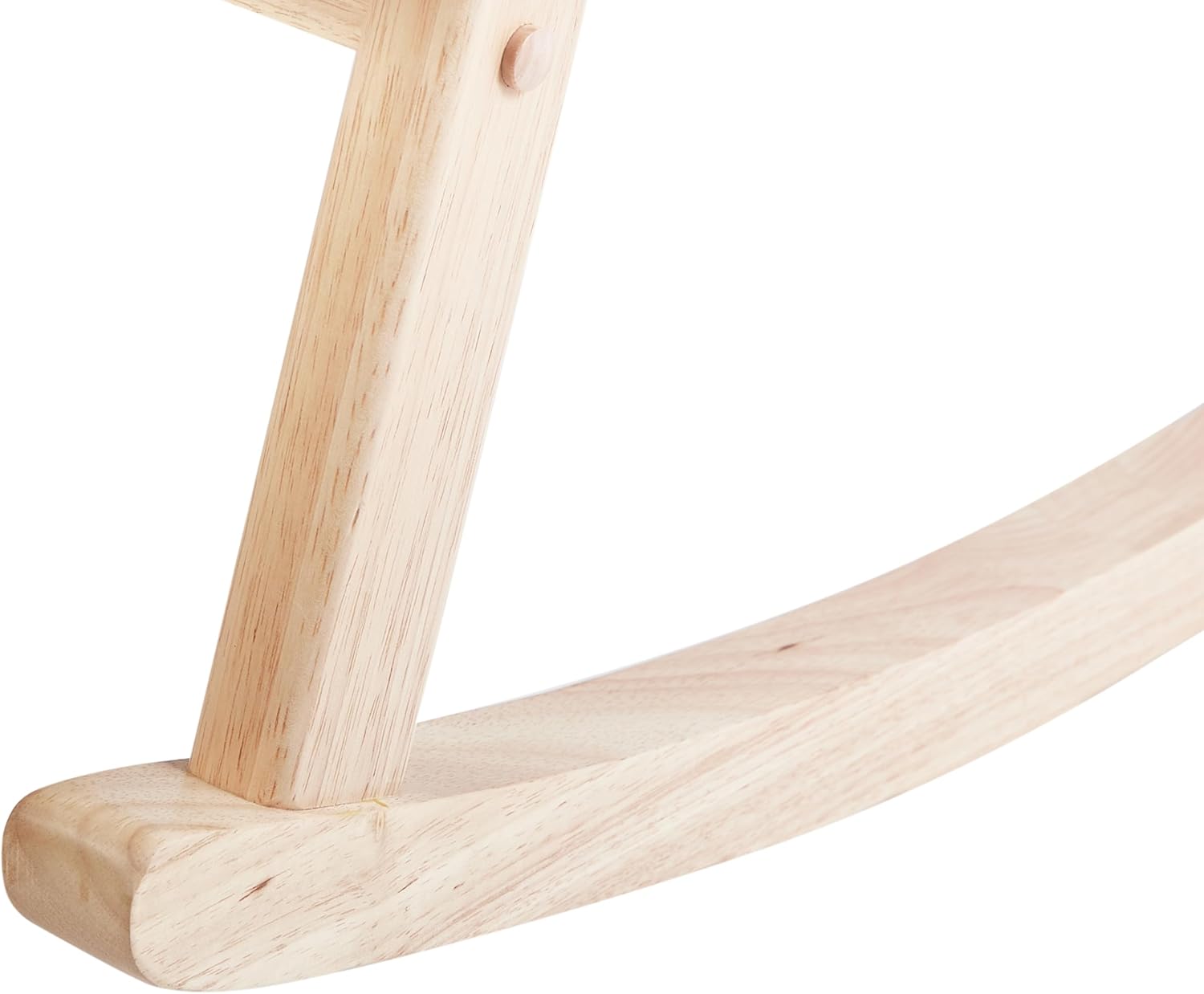 Beliani Schaukelsessel Bouclé Stoff Creme weiß gepolstert hellbraune Holzbeine Leknes