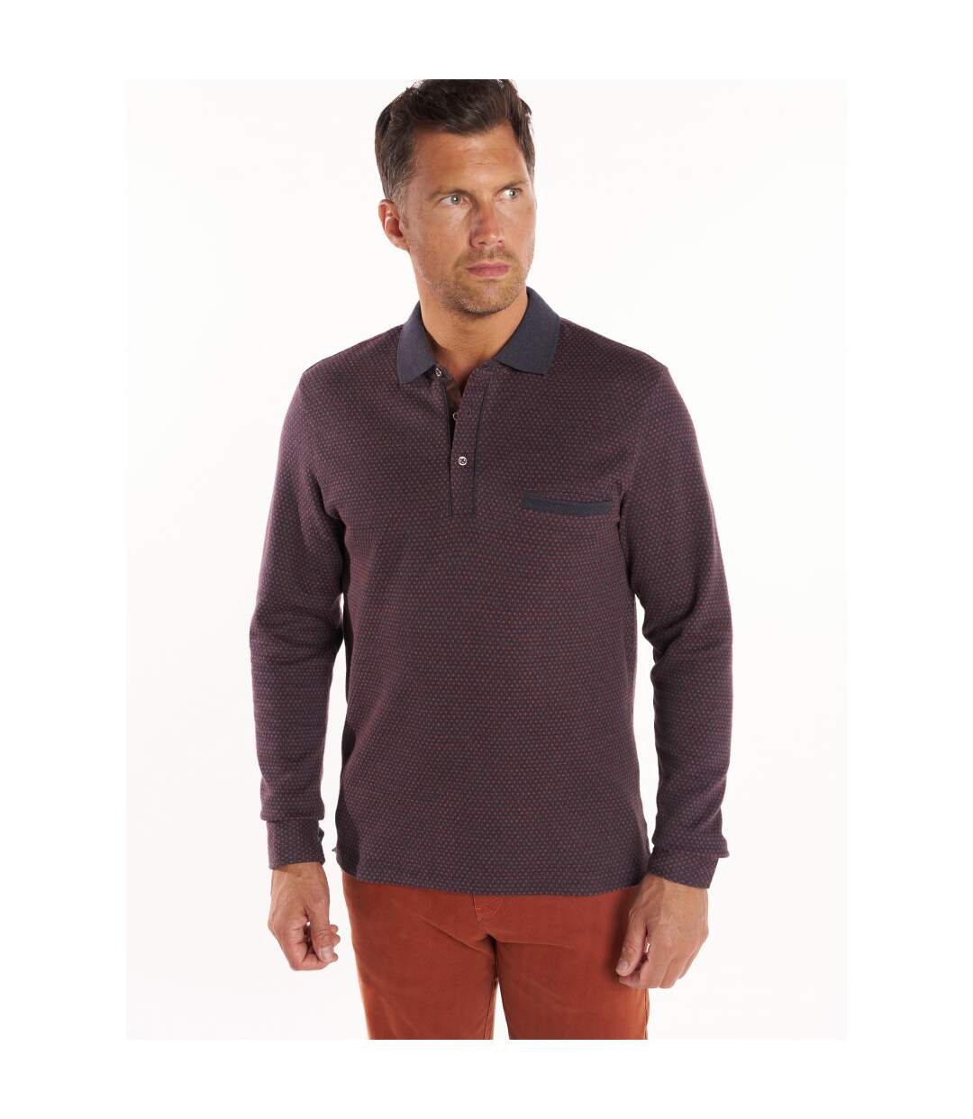 Polo manches longues fantaisie