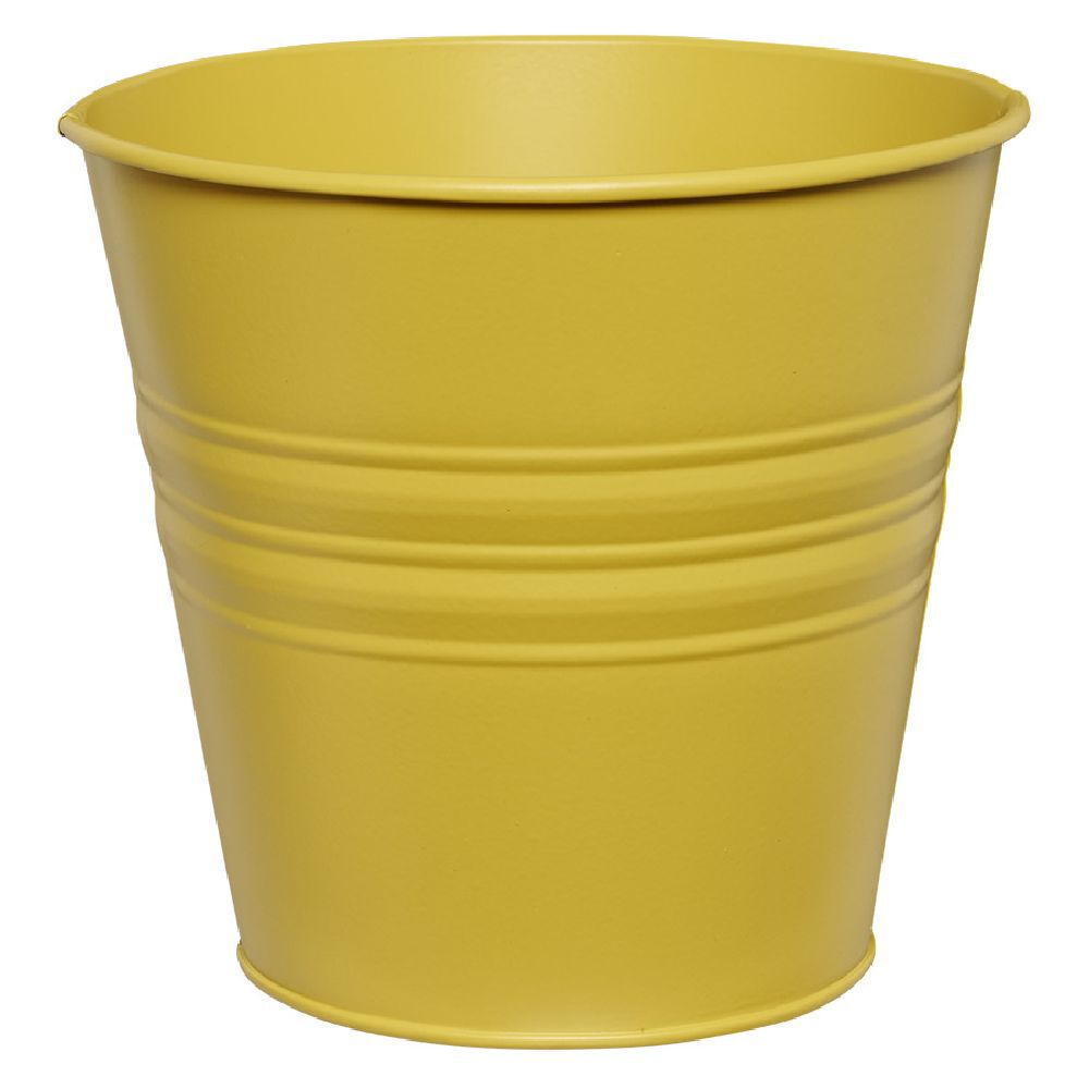 Pot en métal jaune petit modèle Ø16xH13cm