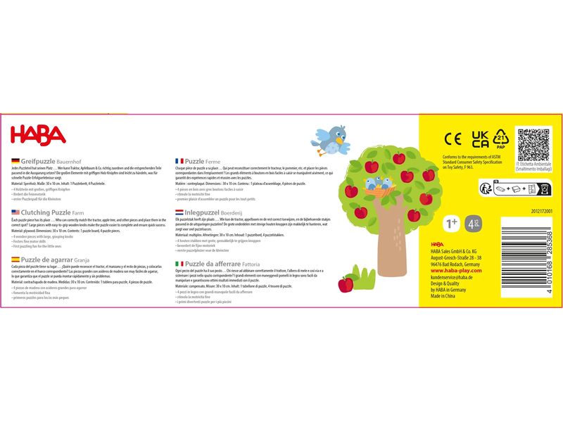 Haba Greifpuzzle Bauernhof Steckpuzzle