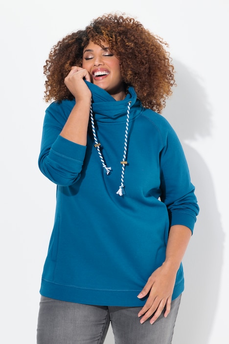Sweatshirt, weiter Stehkragen, Taschen, Raglan-Langarm