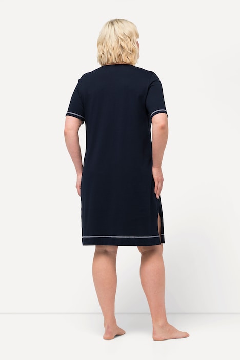 Bigshirt, bedruckt, V-Ausschnitt, Halbarm