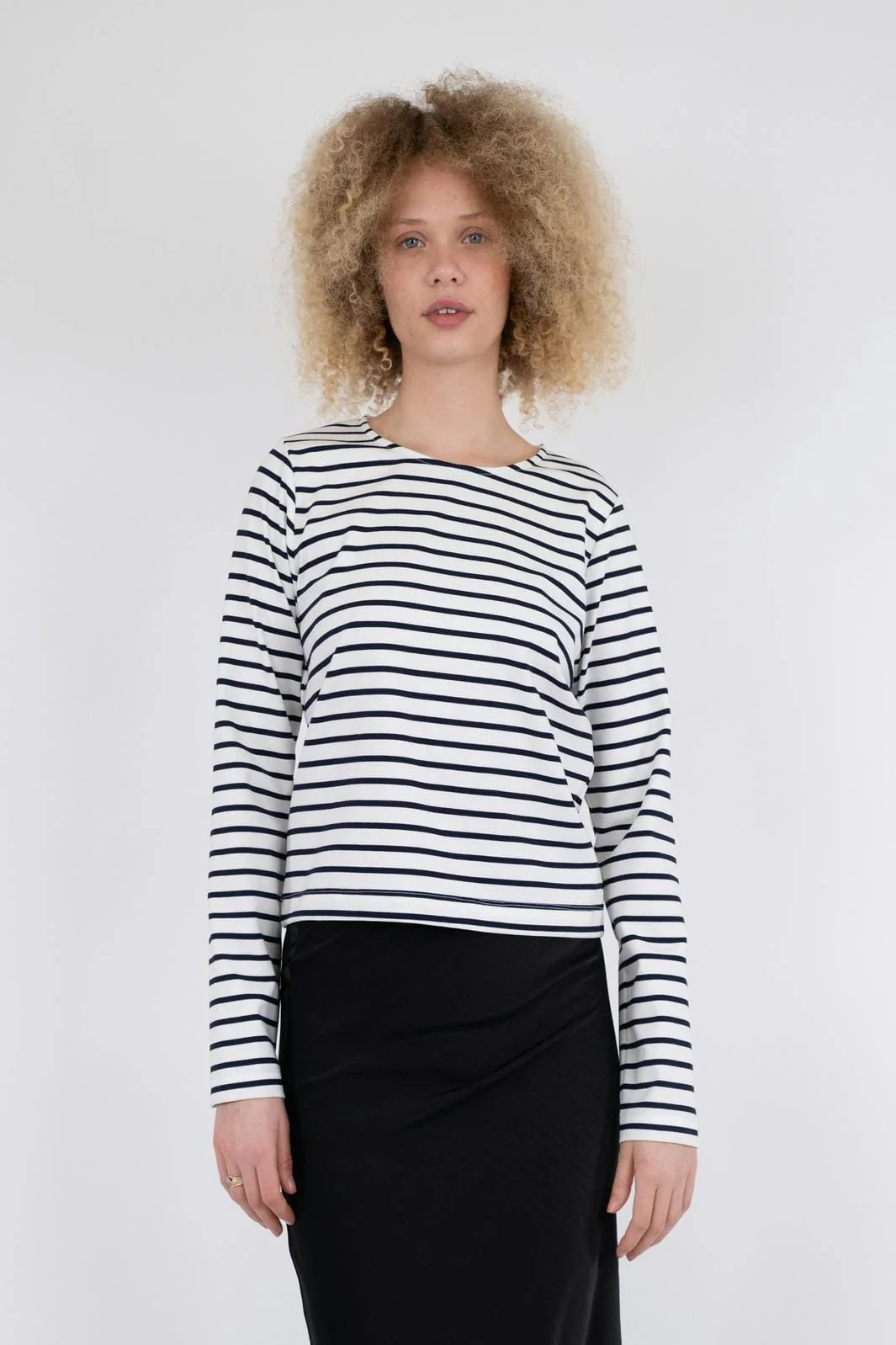 Neo Noir Claudio Stripe Blouse navy