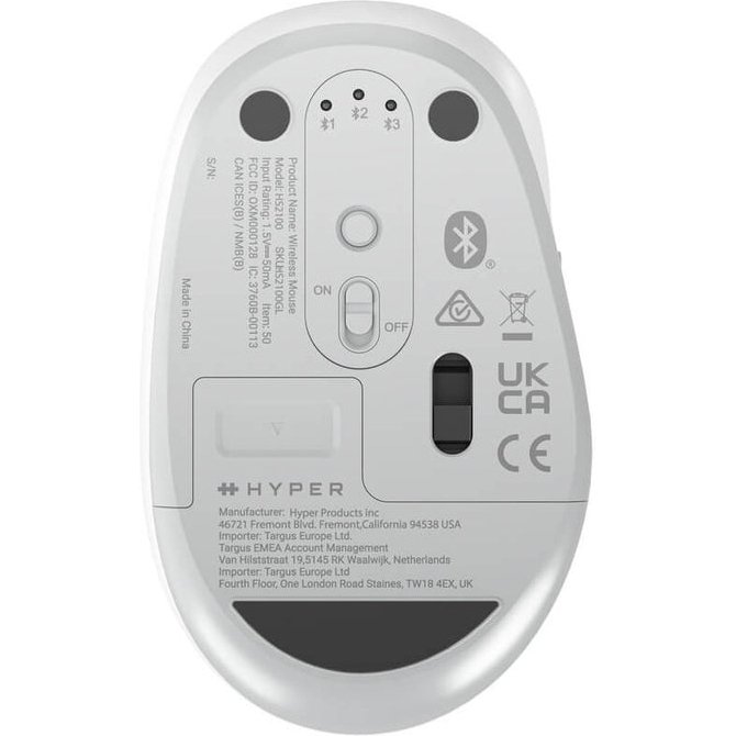 HYPER HS2100GL souris Universel Droitier Bluetooth 2400 DPI