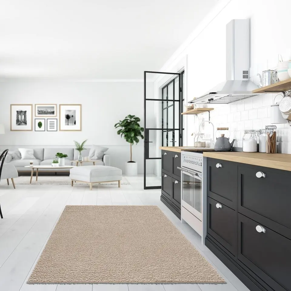 Loca Shaggy Vloerkleed Beige Hoogpolig - 140x200 CM