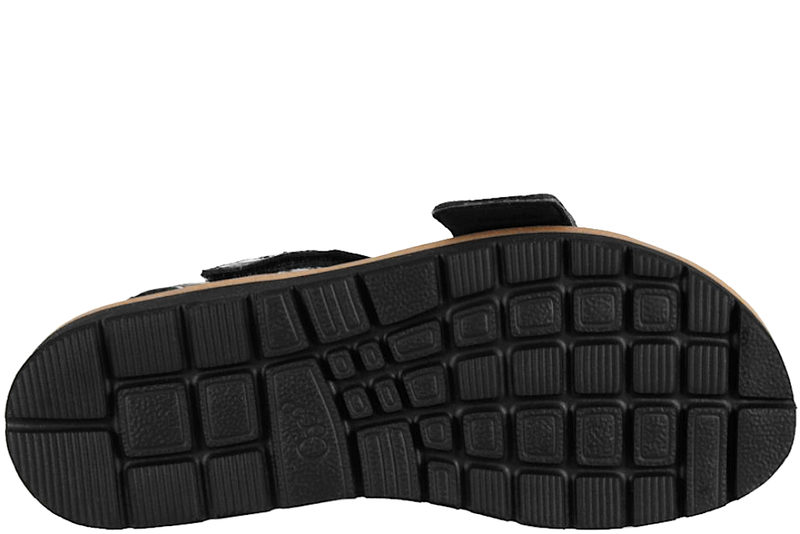 NEW FEET SANDAL I SORT PRÆGET KALVESKIND