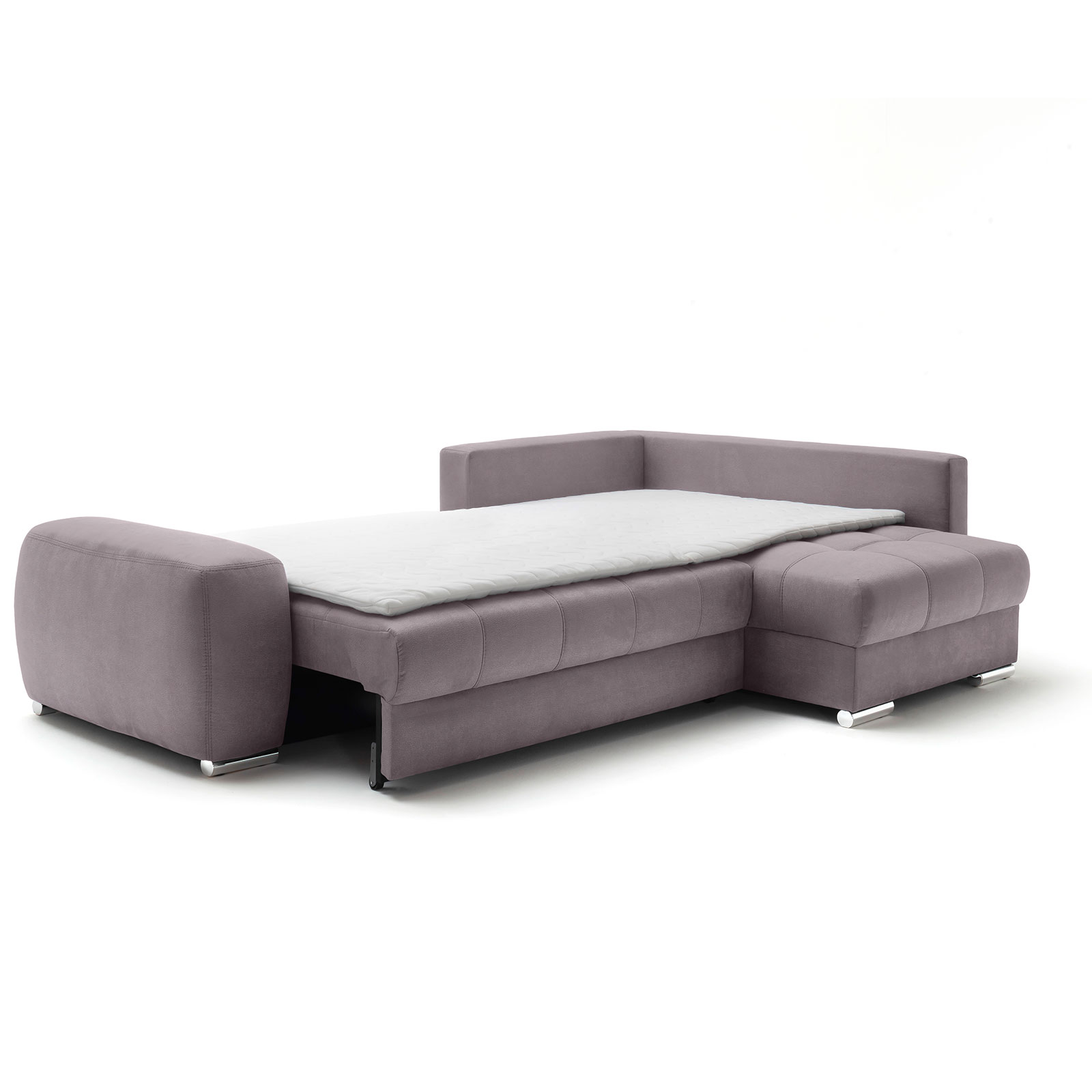 Ecksofa - rock - Boxspringfederung - Dauerschläfer - Chromfüße