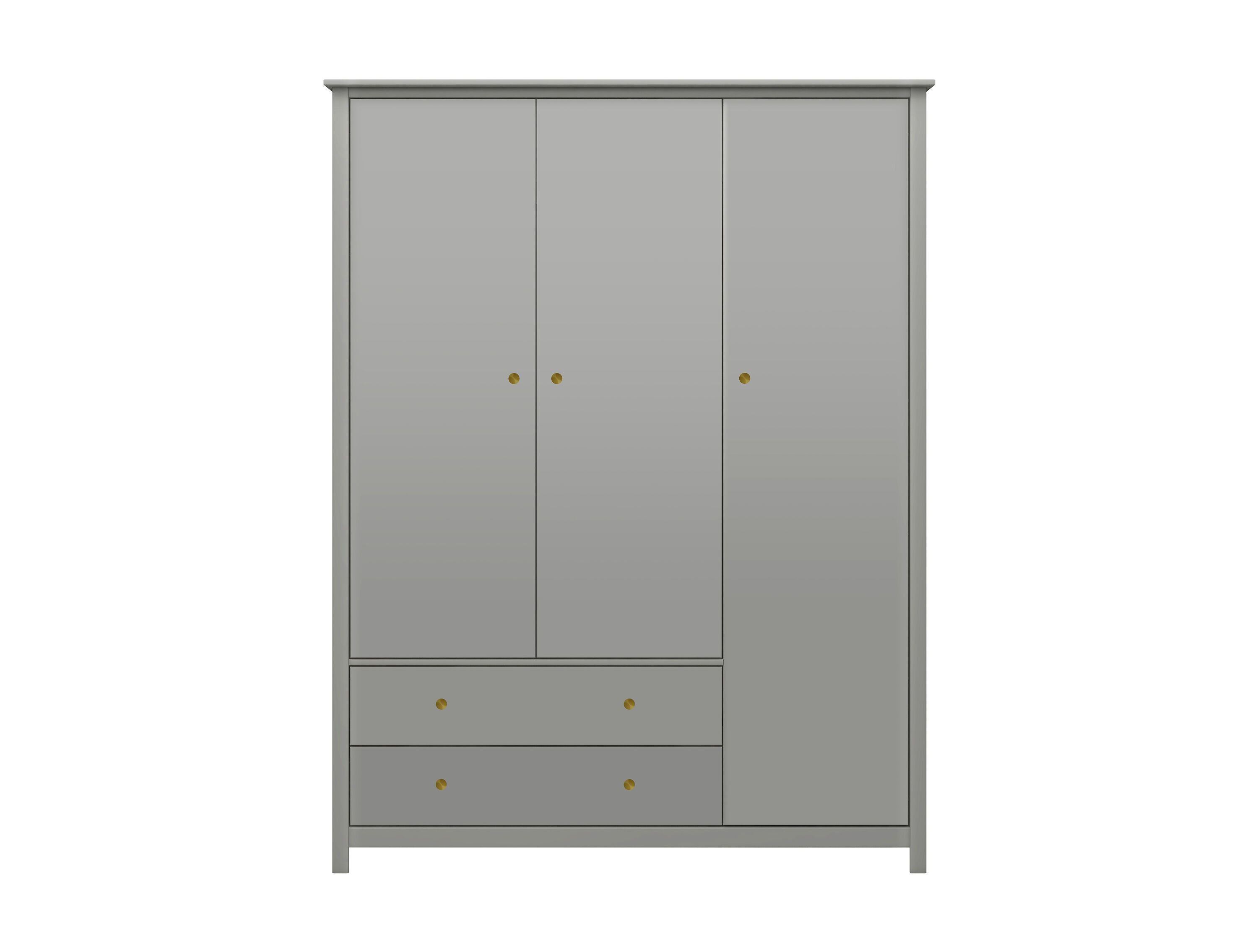 LUNA Schrank 3 türig grau - Grau / B: 145.8 cm x T: 55.0 cm x H: 190.0 cm