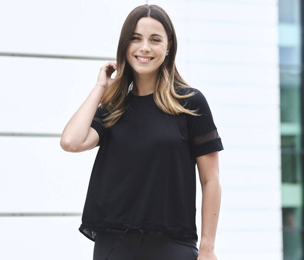 TOMBO TL526 - T-shirt Femme Élégance Tombo avec Détails Mesh