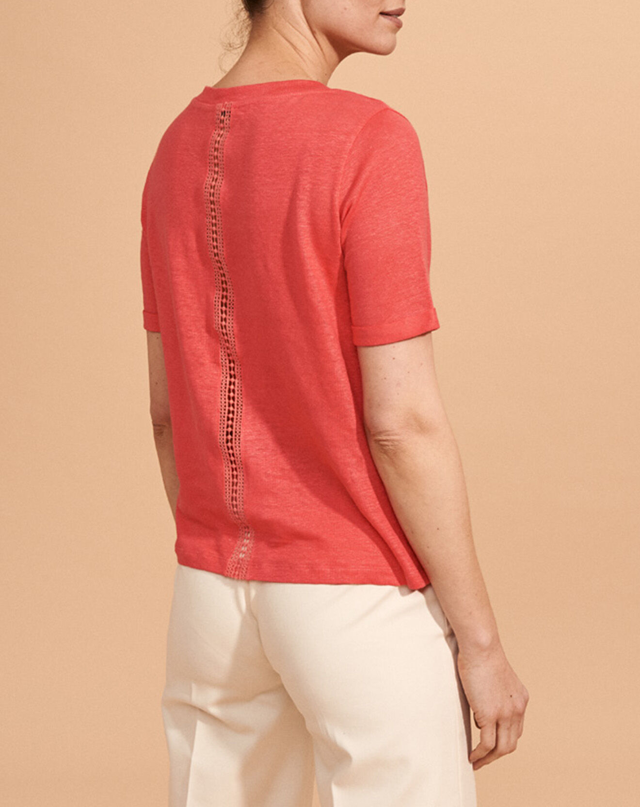 Devernois T-Shirt en Lin mélangé Tilt rose fuchsia