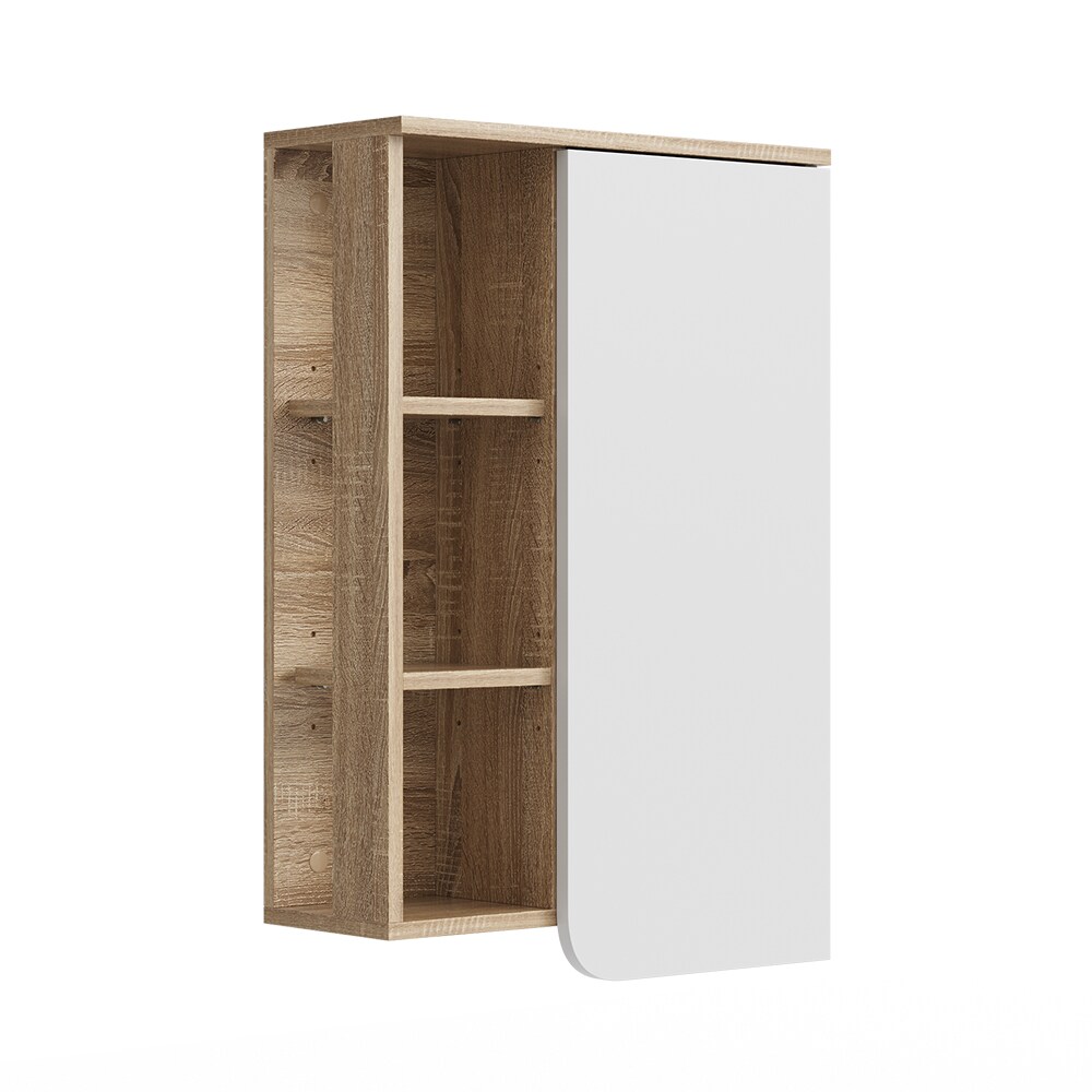 Vicco Hängeschrank Karen 50 x 75 cm, Sonoma Weiß, Badschrank, schmal, Badezimmer, modern
