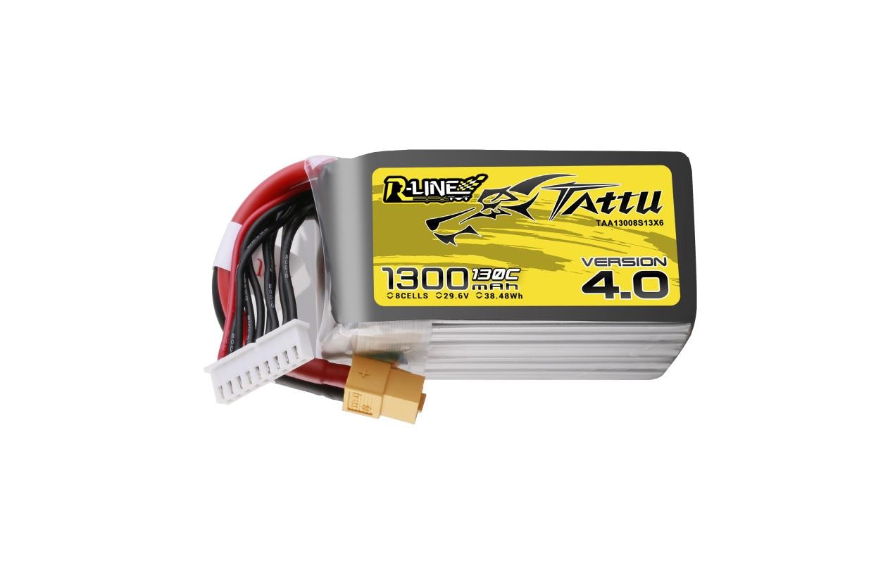 RC-Akku LiPo 1300 mAh 29.6 V 130C R-Line V4.08S LiPo Akku für FPV Drohnen mit XT60 Stecker