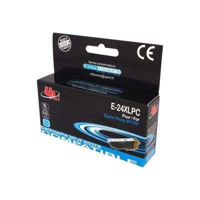Cartouche compatible Epson 24XL Eléphant - cyan clair - Uprint