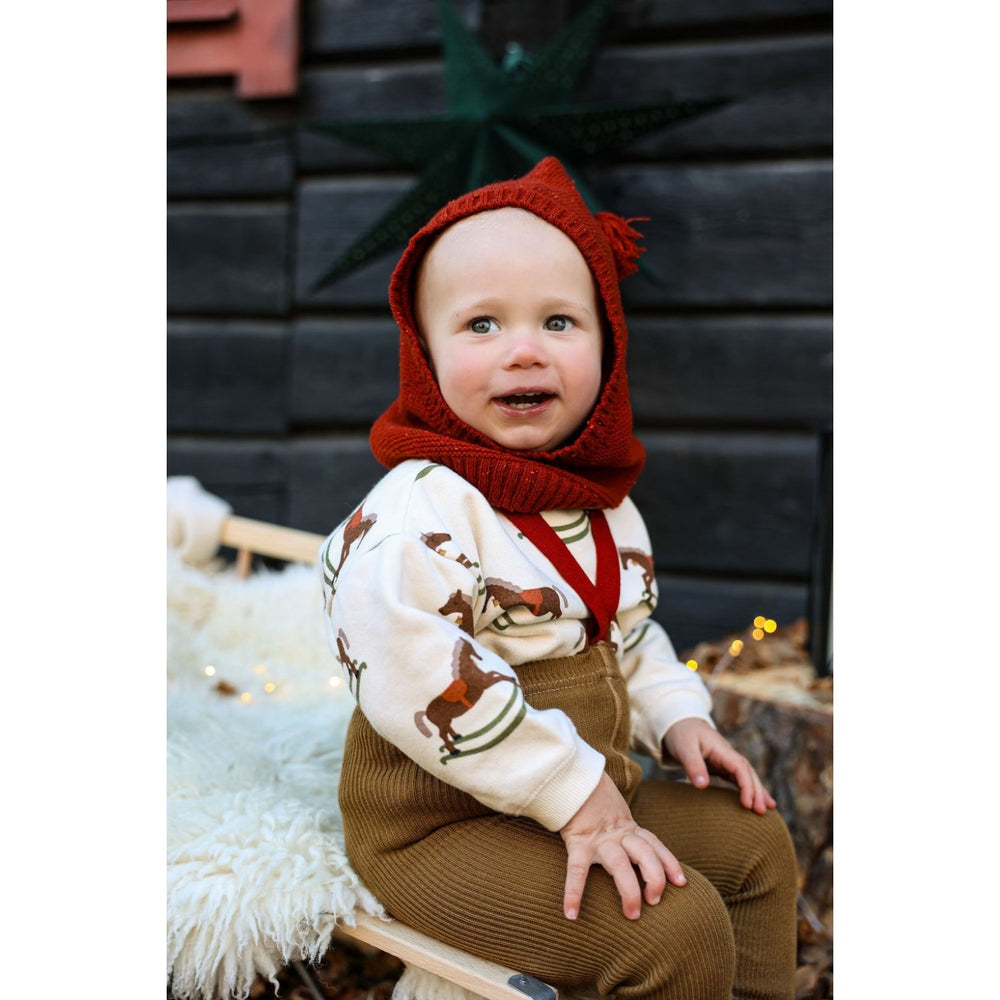 Køb Silly Silas Acorn Brown With Maple Leaf Footed Strømpebukser Christmas Edition