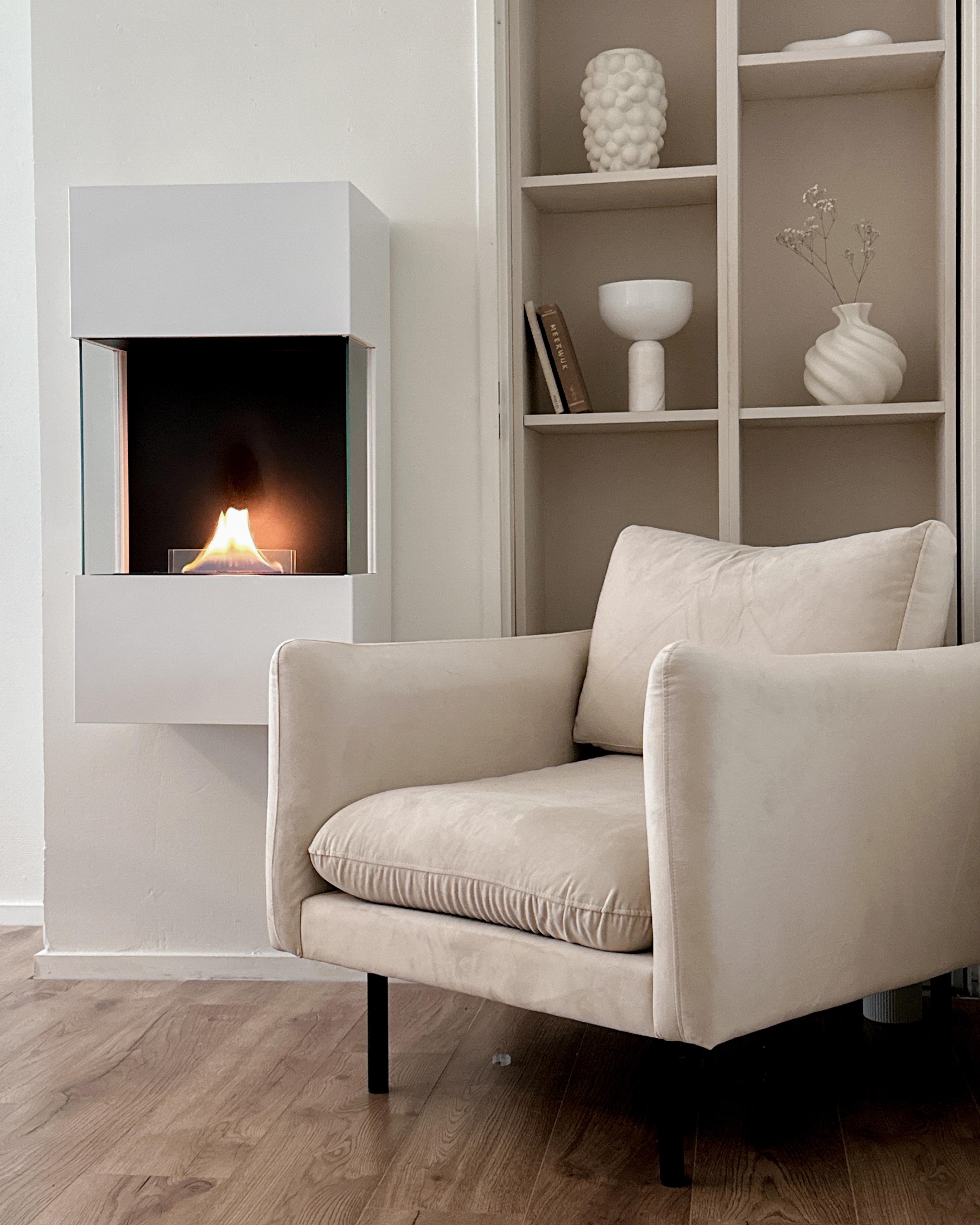 Fauteuil VINTERBRO Fluweel Lichtbeige