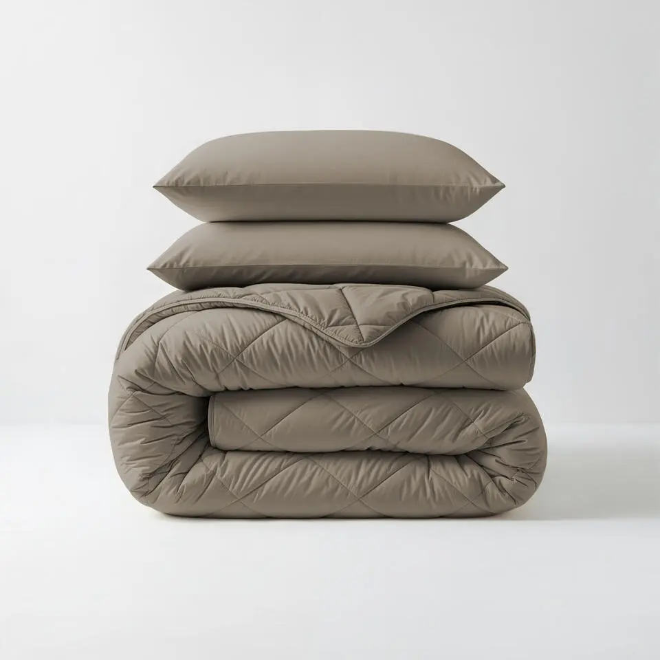 Dekbed zonder Overtrek Diamond 140x200 – Incl. Kussenslopen – Wasbaar – Taupe
