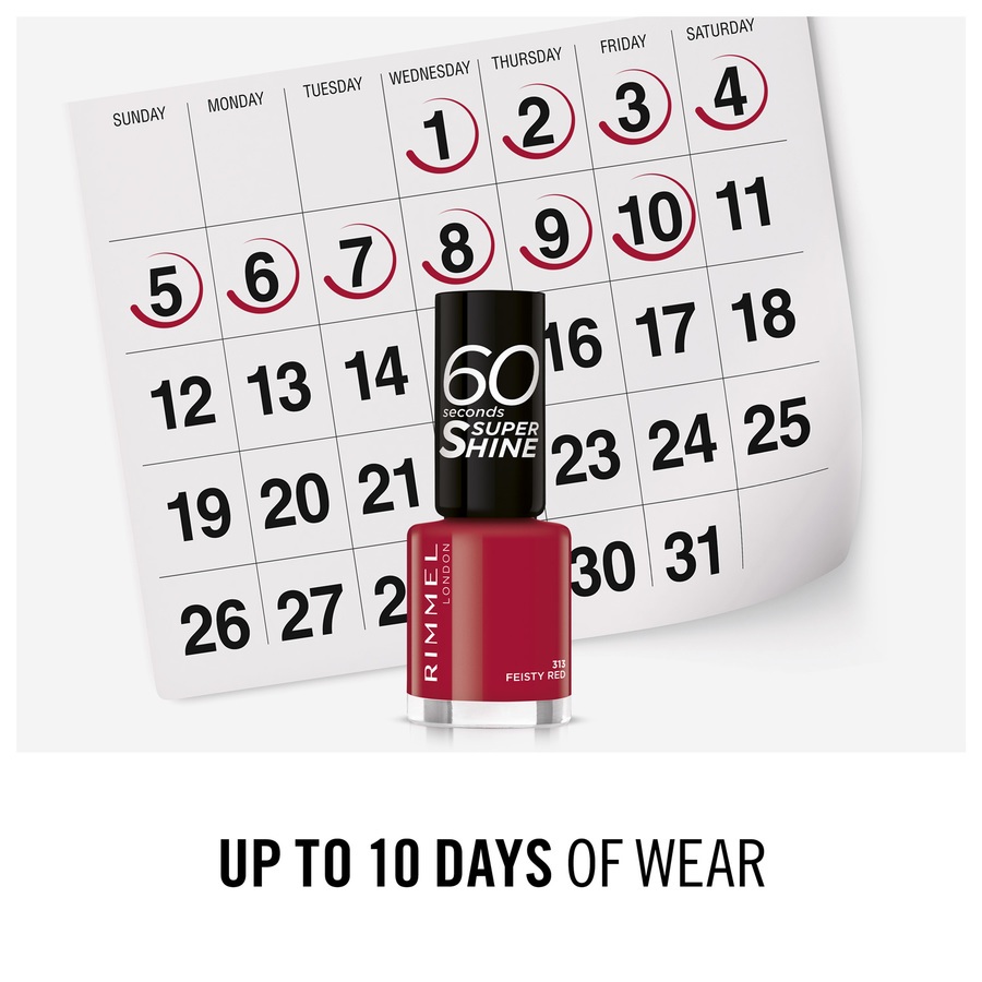 Rimmel London 60 Seconds Super Shine 313 Feisty Red 8ml