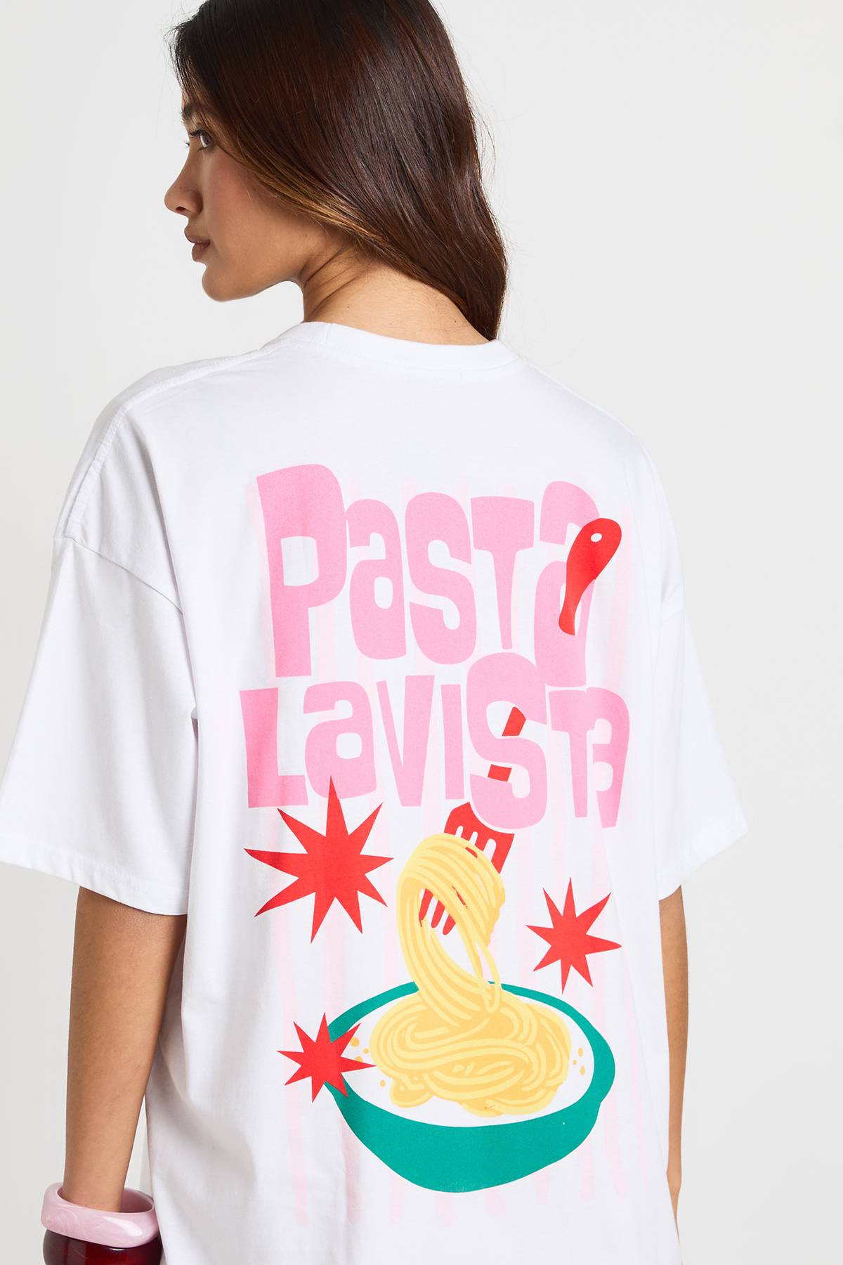 boohoo T-shirt Imprimé Pasta La Vista Recto Verso