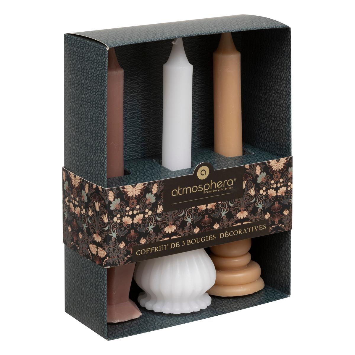 COFFRET 3 BOUGIES LITTLE COTTAGE ROSE