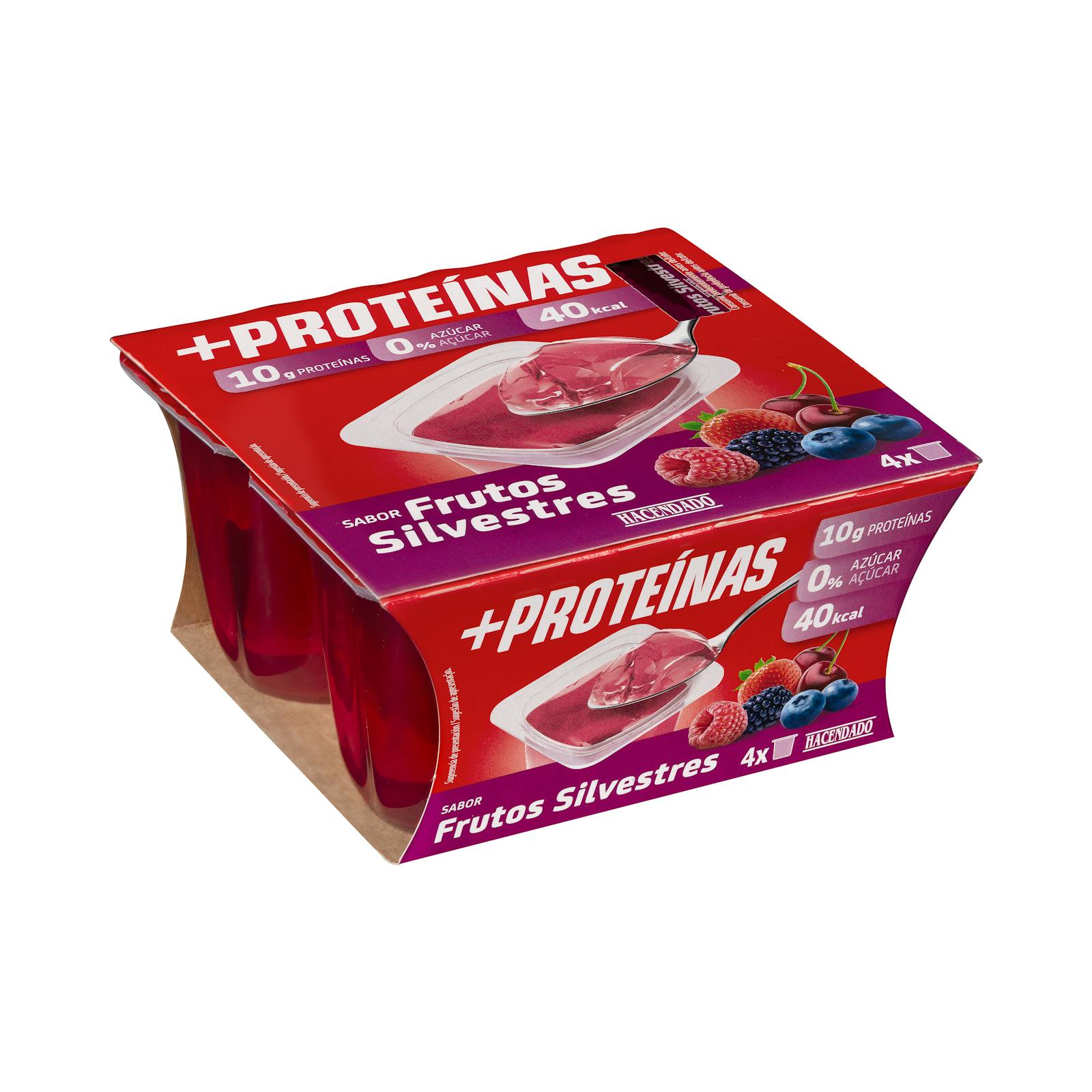 Gélatine aromatisée aux baies sauvages + protéines Hacendado 10 g de protéines 0 % de sucre