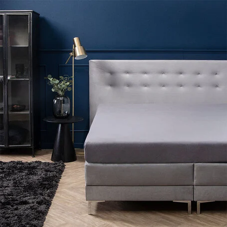 Hoeslaken Luxe Stretch - Zilvergrijs - 140/160 x 200/210