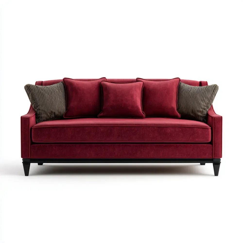 Zweisitzer-Sofa Samt 180x95x80 cm - Rot - Klassisches Design