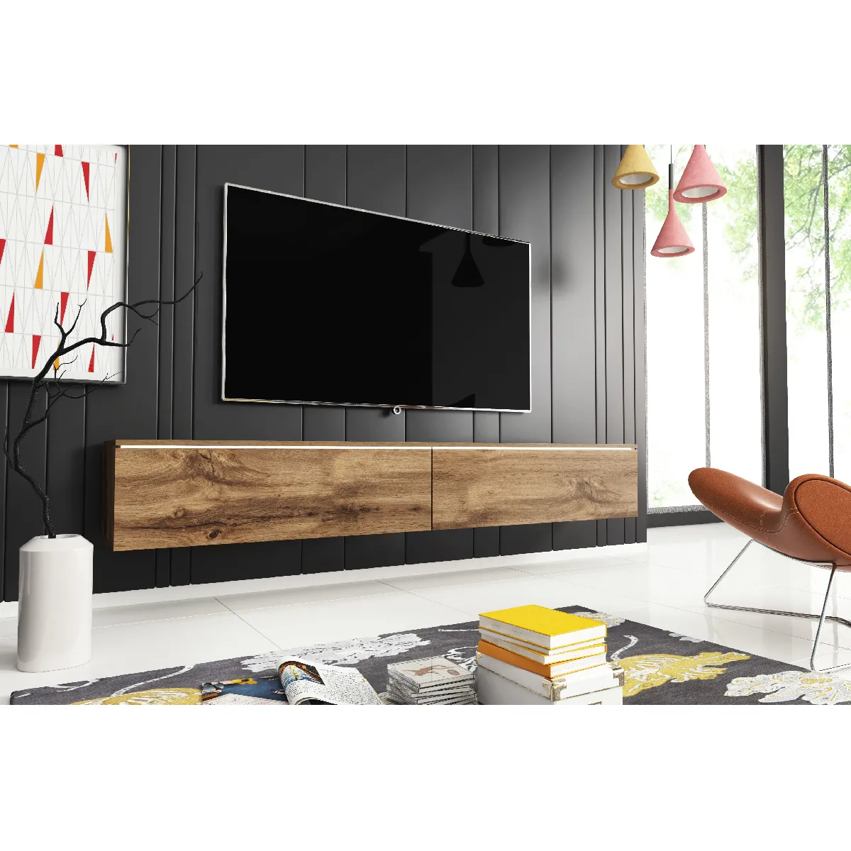 Other Brands Meuble TV Lowboard D effet Chêne