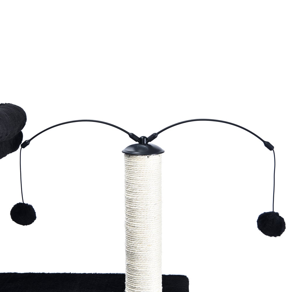 Home Deluxe - JAX Krabpaal - Kleur: Zwart, Afmetingen: 136 x 124 x 40 cm, Materiaal: Polyester, Sisal, Frame: MDF | Krabpalen voor katten