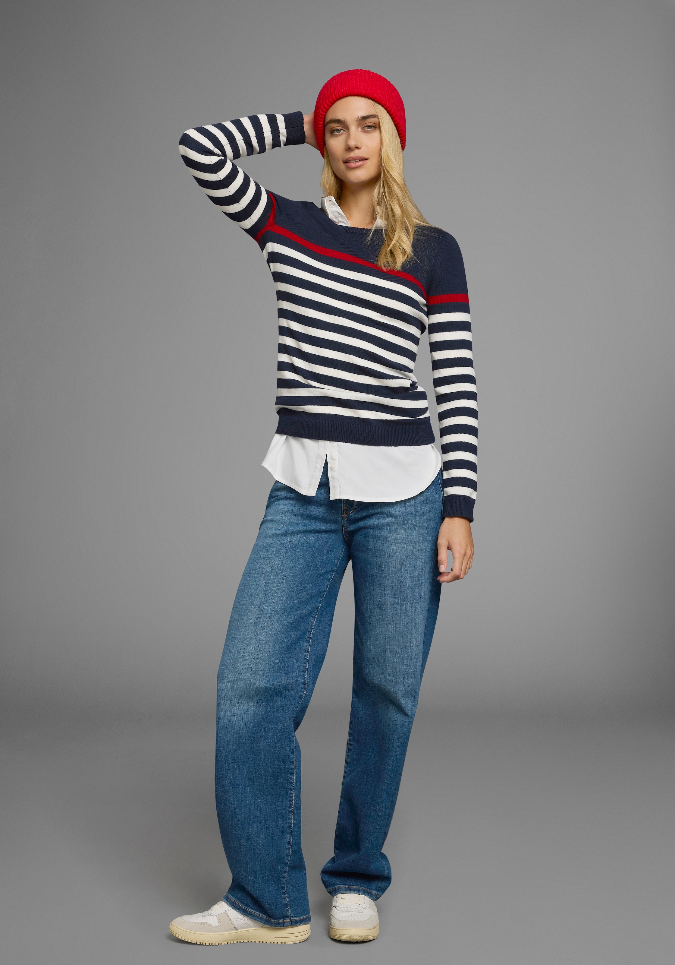 AJC Strickpullover , mit modischen Kontraststreifen