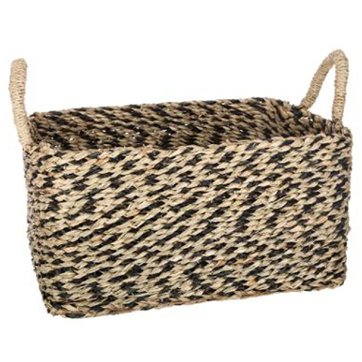 PEGANE Lot de 3 Paniers Osier - Naturel et Noir