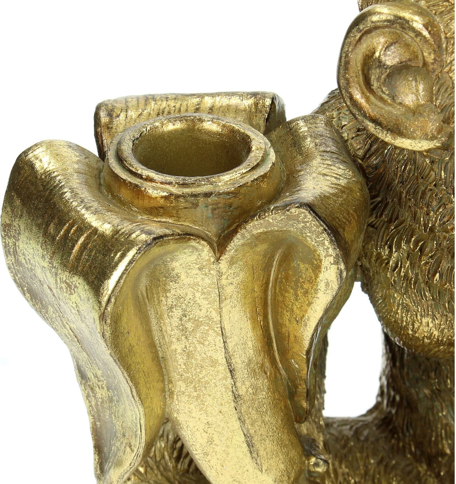 HD Collection kandelaar Aap goud 19 x 13,5 x 23 cm