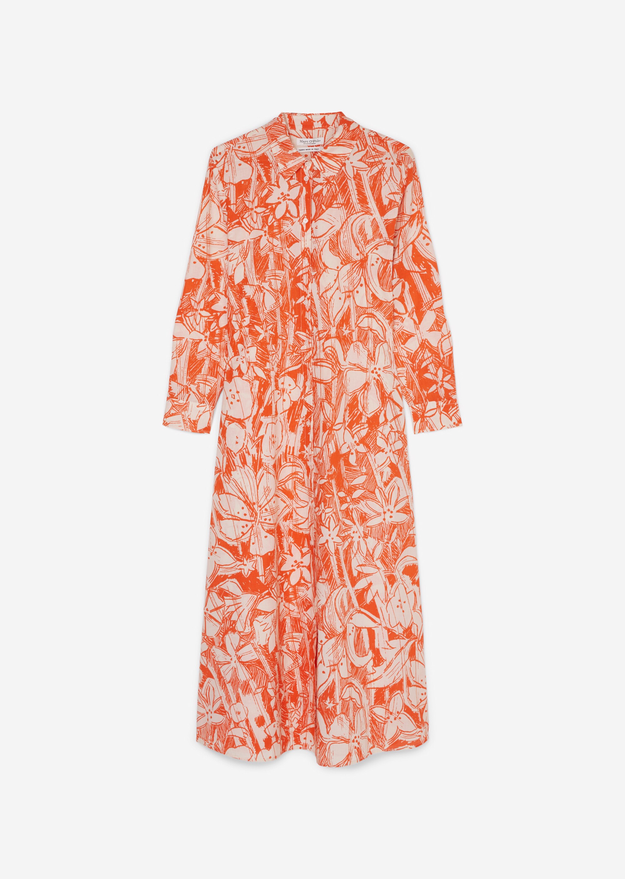 Maxi-Blusenkleid A-Linie aus reiner Baumwolle