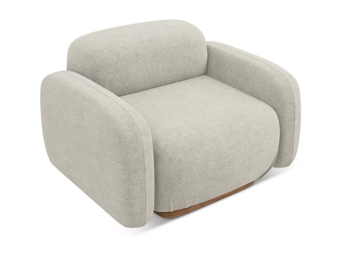 Fauteuil en tissu bouclette - beige clair - AILANI