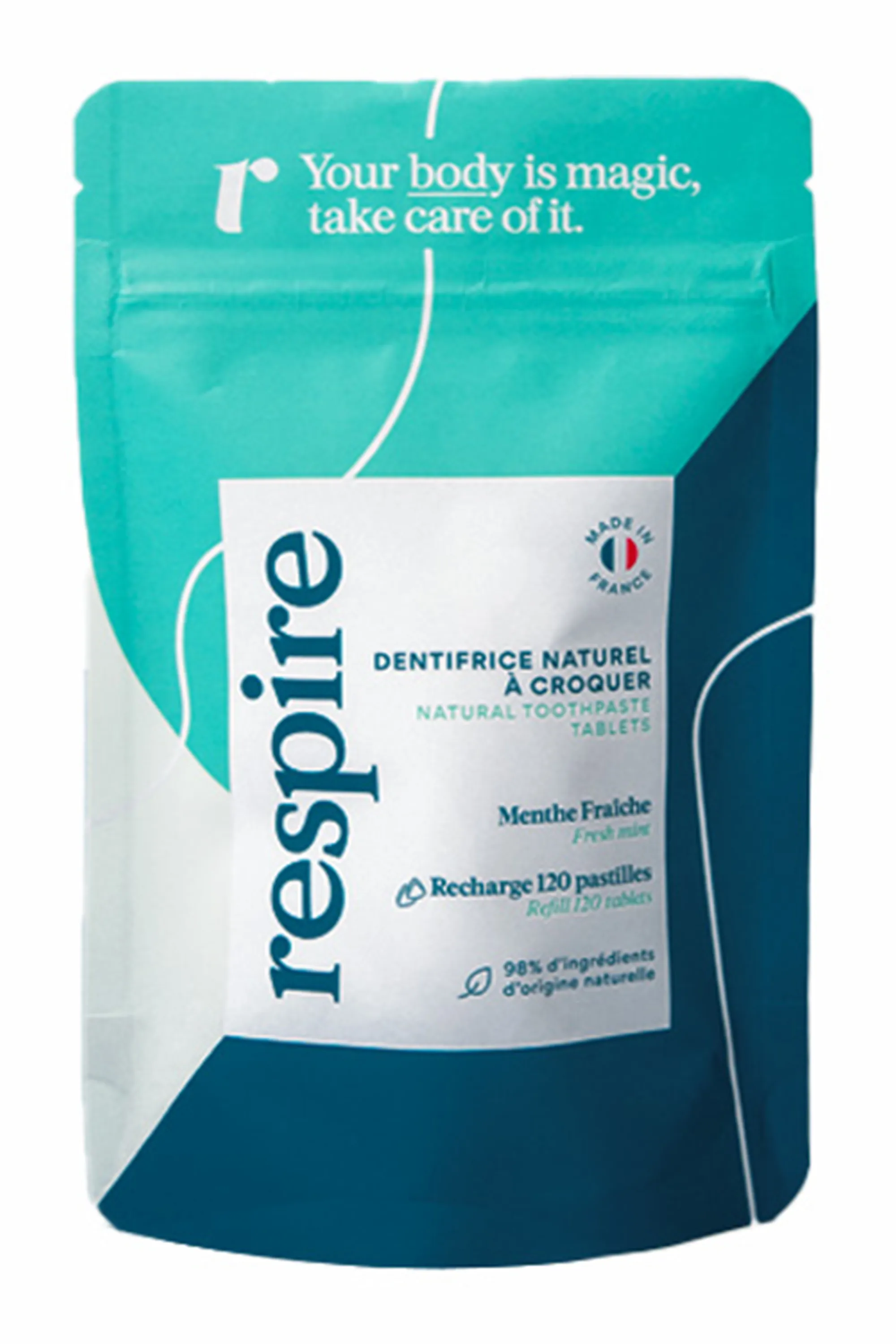 Respire Dentifrice solide à la menthe fraîche-20 g