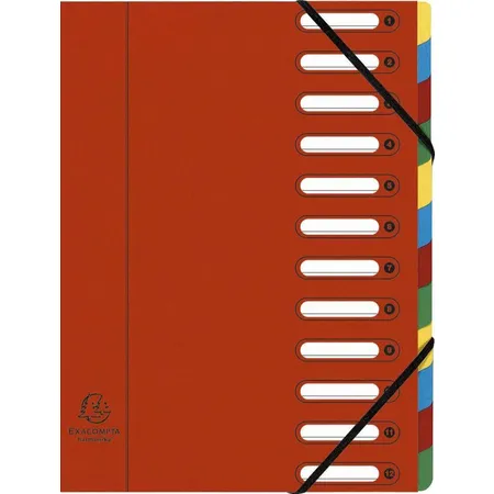 Exacompta 55125E Harmonika Ordnungsmappe, rot