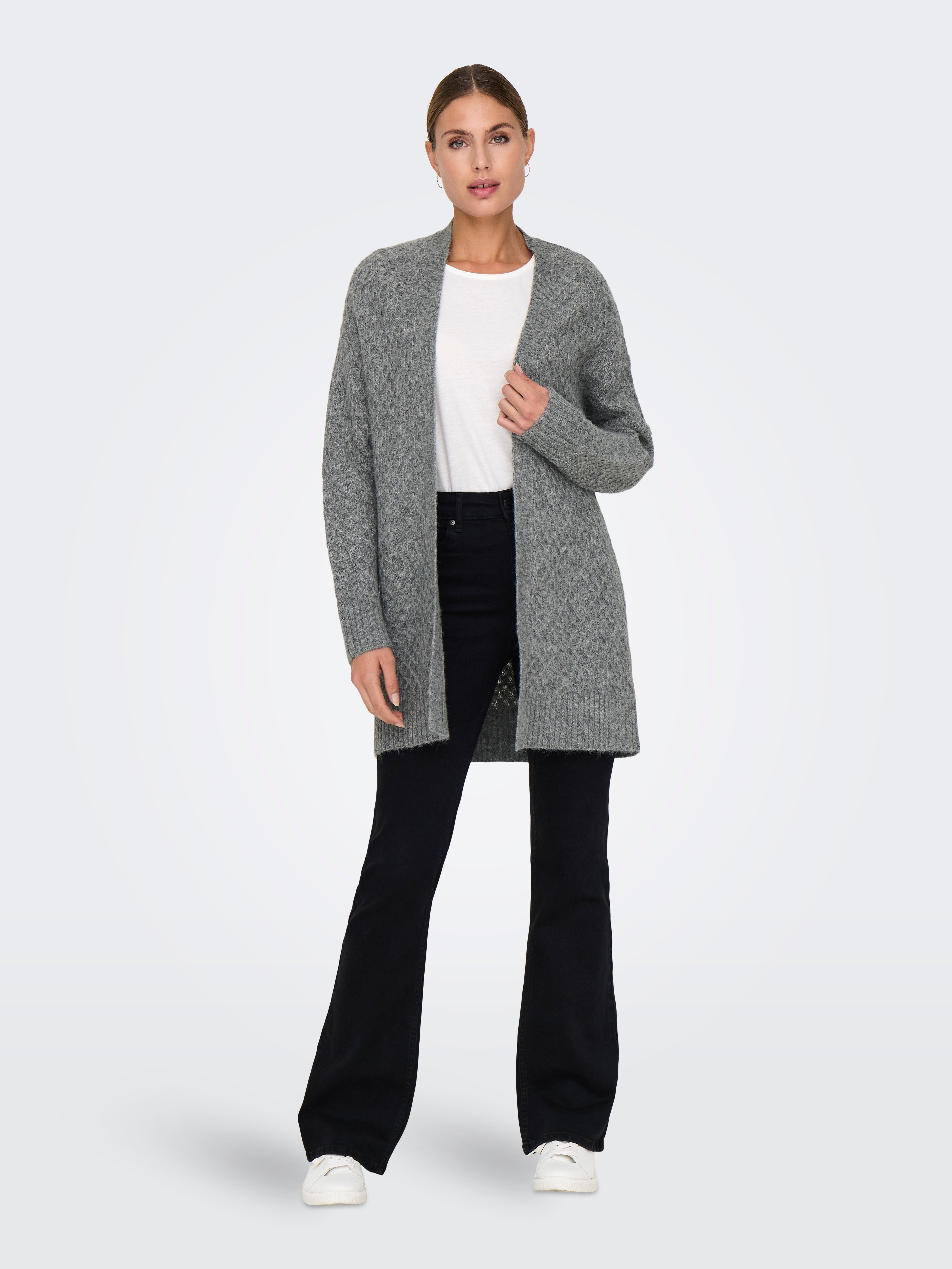 JDYBIGUM Strickpullover Medium Grey Melange