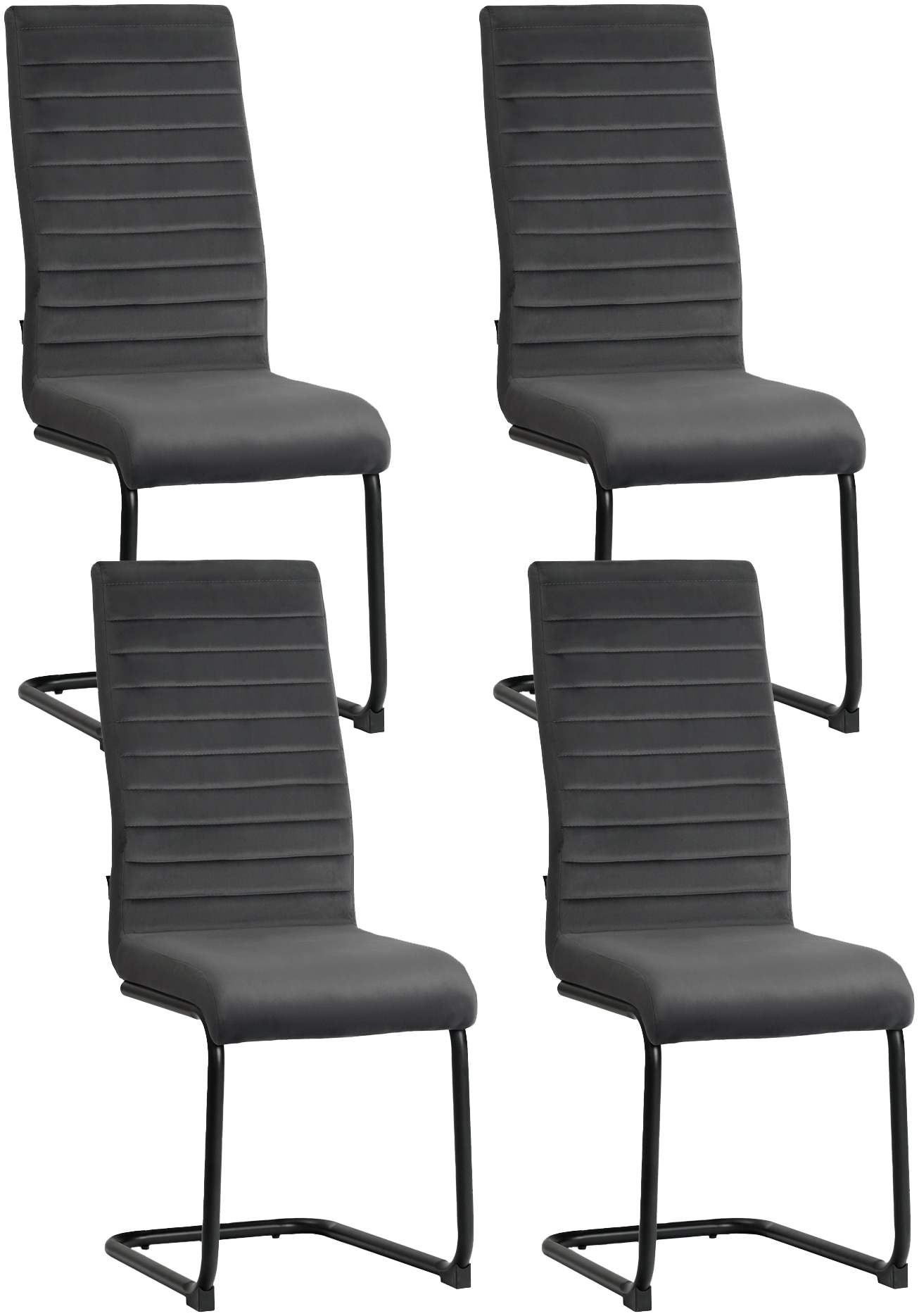 GOODproduct Essgruppe »Elbach, TOPSELLER!, OTTOs Choice« Set, 5 Stk. tlg. ausziehbar 120-160 cm, Hochglanz, Tischgruppe Freischwinger