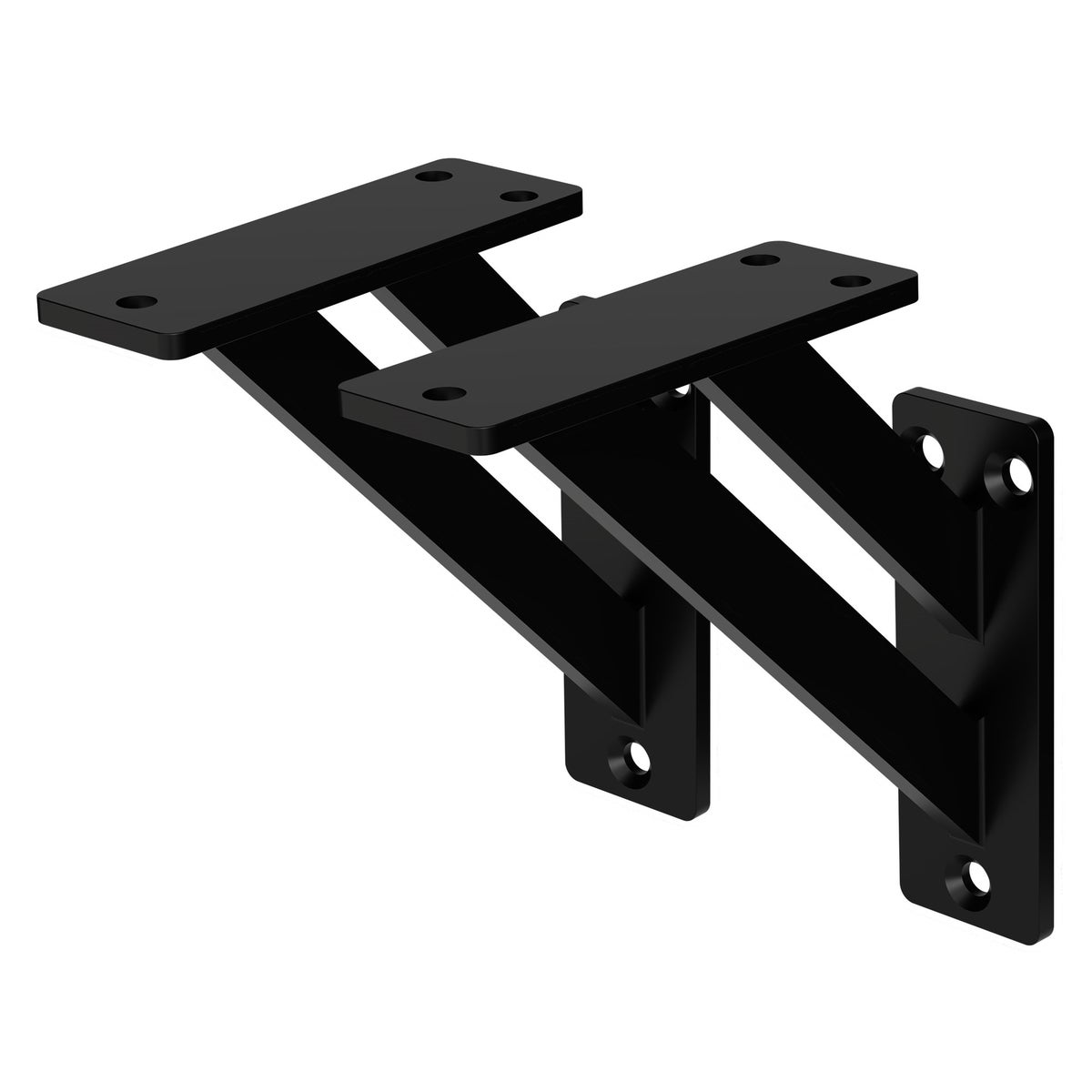 ML-Design 2-delige plankdragerset 120x120 mm, zwart, aluminium, zwevende plankdragers, plankhoekdragers, plankdragers voor wandmontage, plankdragers, plankdragers voor wandmontage, wandconsoles, plankdragers