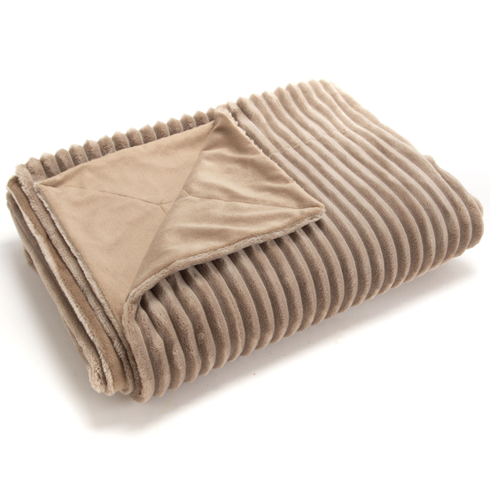Plaid doux et chaud Sultan taupe - 130x170cm